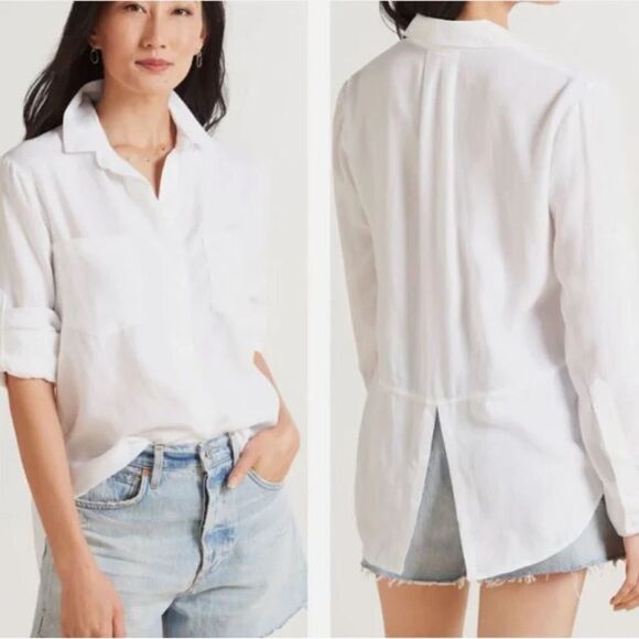 Anthropologie Cloth & Stone 100% Linen Button Down Top - Picture 1 of 10